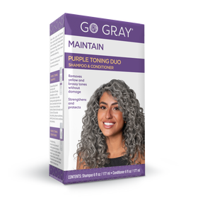 Go Gray Purple Toning Duo, Neutralize Yellow & Brassy Tones, Brightens Gray & Silver Hair