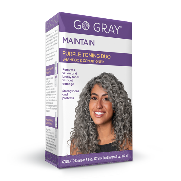 Go Gray Purple Toning Duo, Neutralize Yellow & Brassy Tones, Brightens Gray & Silver Hair