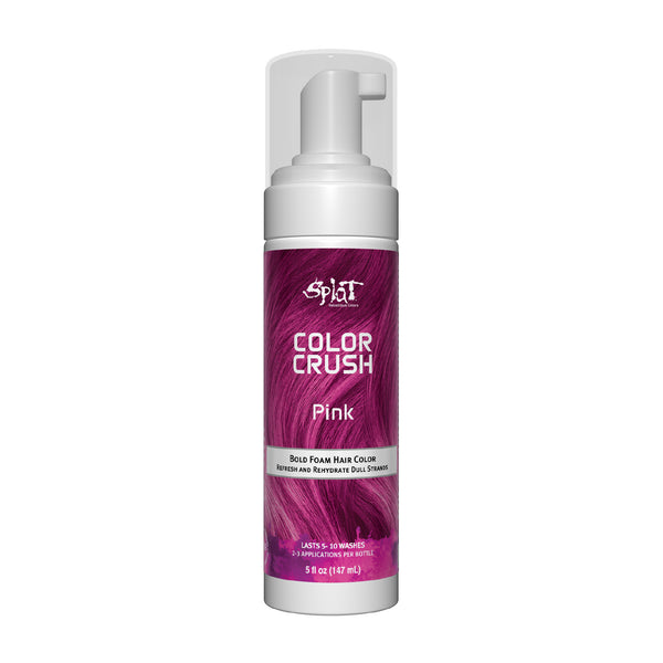 Splat Color Crush - Bold Hair Foam Hair Color - Lasts 5-10 Washes Multiple Applications Per Bottle (Pink)