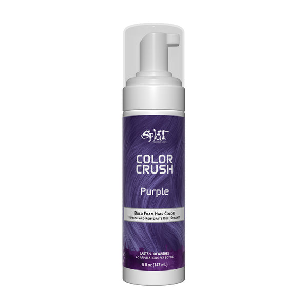 Splat Color Crush - Bold Hair Foam Hair Color - Lasts 5-10 Washes Multiple Applications Per Bottle (Purple)