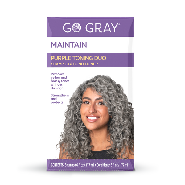 Go Gray Purple Toning Duo, Neutralize Yellow & Brassy Tones, Brightens Gray & Silver Hair