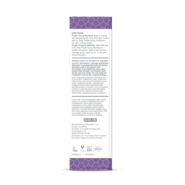 Go Gray Purple Toning Duo, Neutralize Yellow & Brassy Tones, Brightens Gray & Silver Hair