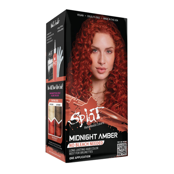 MIDNIGHT, NO BLEACH, SEMI-PERMANENT HAIR COLOR KIT – (AMBER)