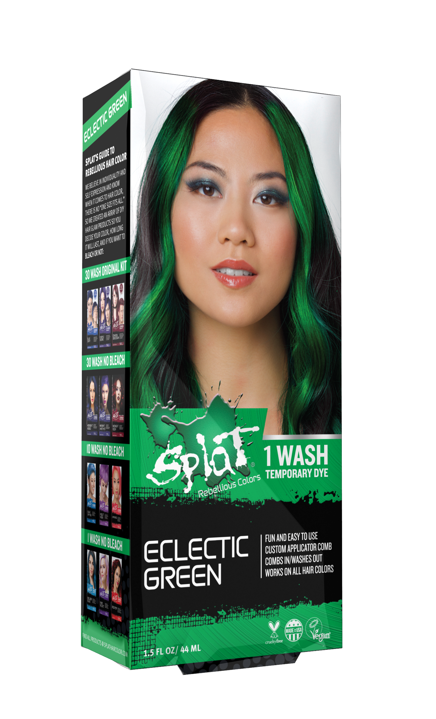 Green splat clearance hair dye